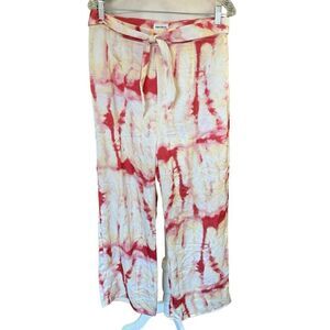 Revolve Superdown Nicky Pants Sz Large Red White Tie Dye